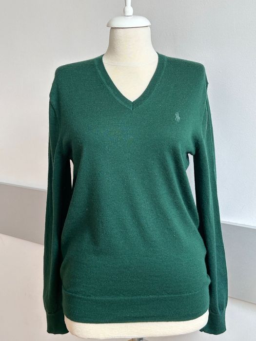 Polo by Ralph Lauren графитен зелен пуловер от фина хубава вълна