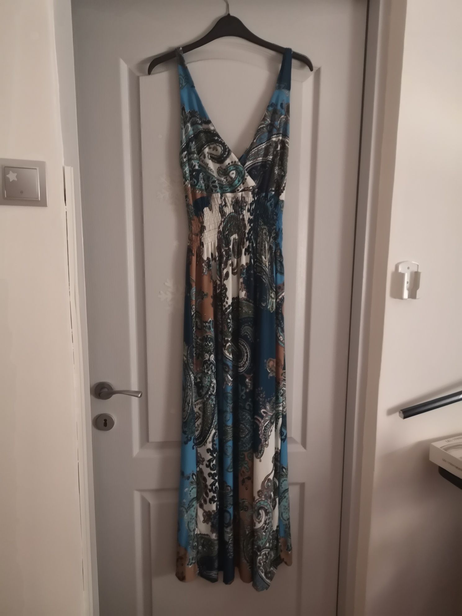 Rochie vara elastica lunga multicolor