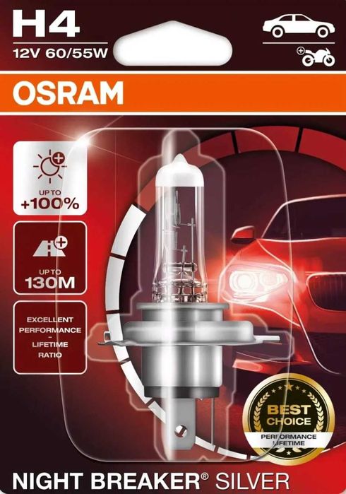 Авто LED Лампа Osram Night Breaker Silver H4
