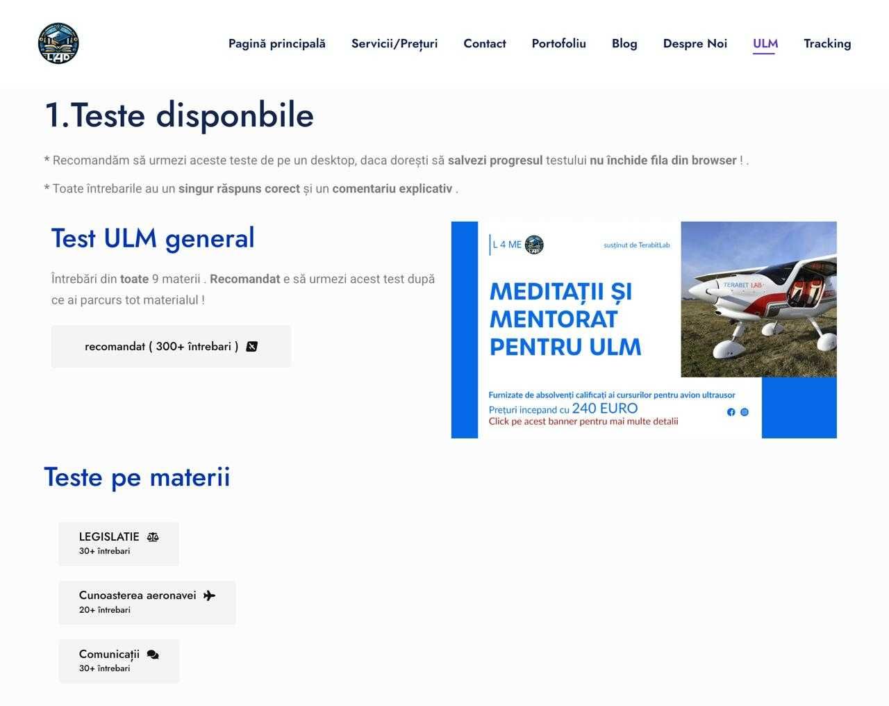 Mentorat pentru examenul de admitere ULM la Aeroclubul României!