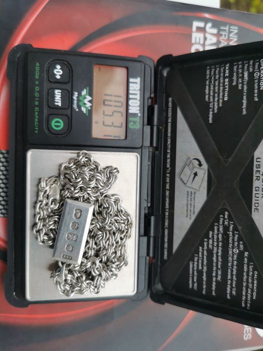 Set Lant Bratara Pandantiv lingou  argint 925 masiv