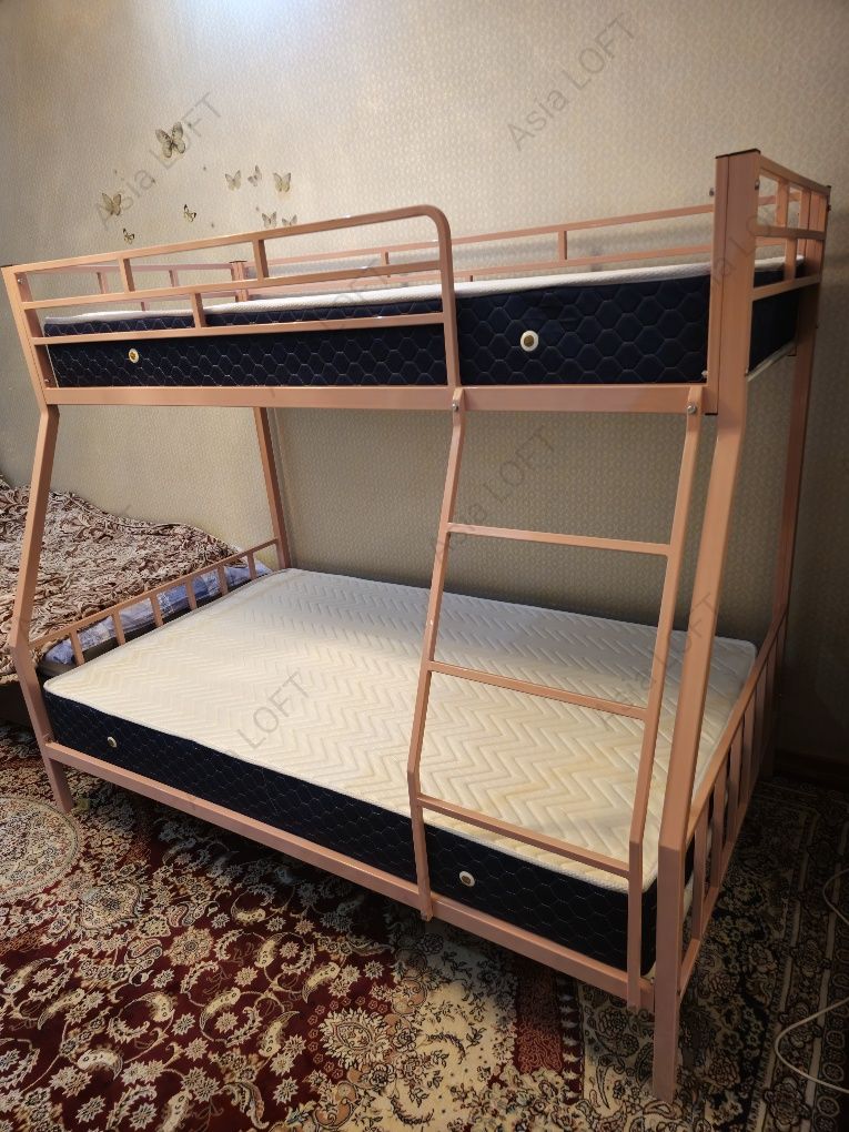Двухъярусная Кровать Металлическая, Евро Стиле, Темир Кровать,