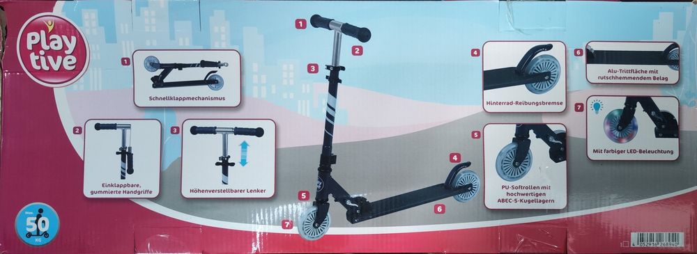 Trotineta copii roți cu leduri max 50kg