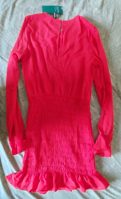 Rochie  cu fronseuri rosie dama Hm 36