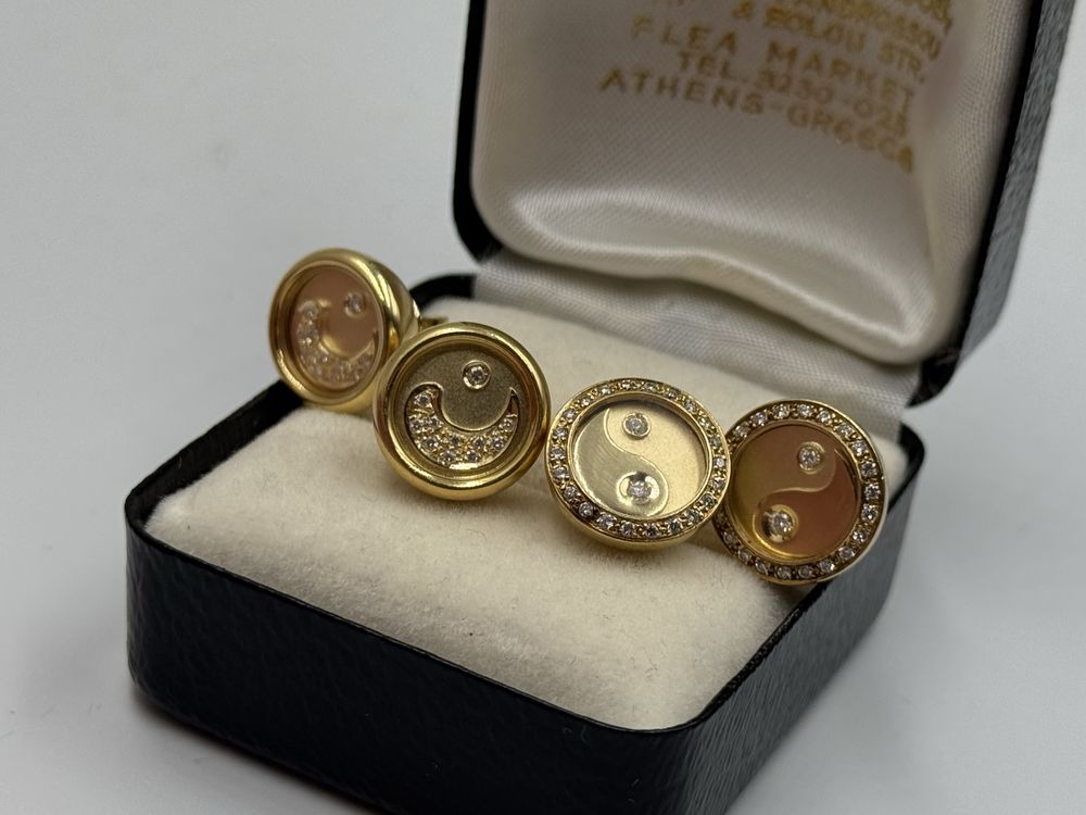 Cercei Miscatori  Aur 18 k Cu diamante Care Se misca