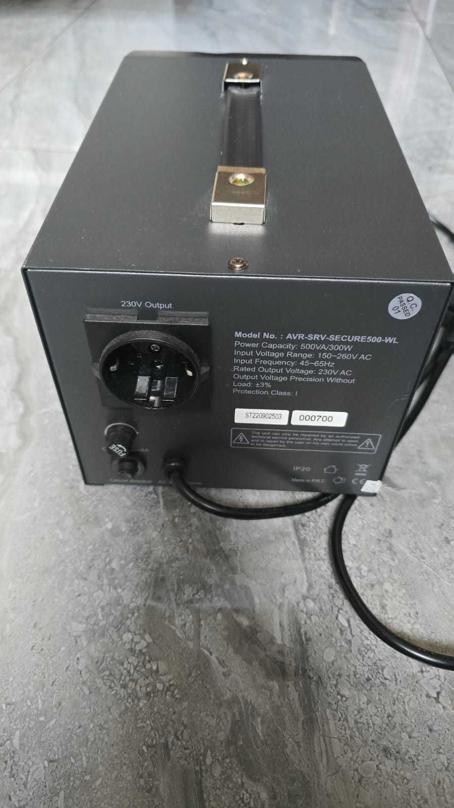 Stabilizator Automat De Tensiune Cu Servo Motor Secure 500va, Well