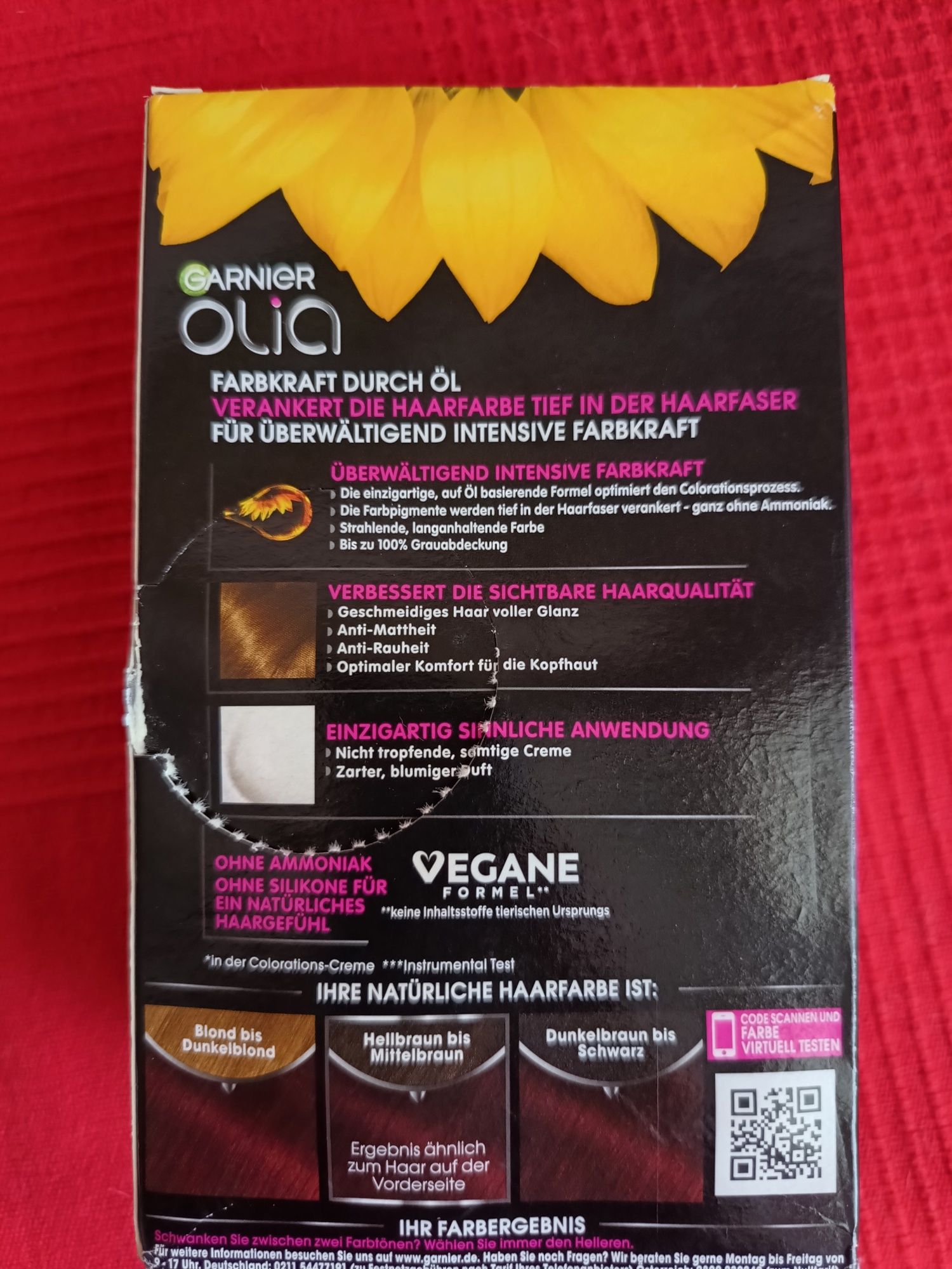 Vopsea de par Garnier Olia roșcat 4.62 fără amoniac