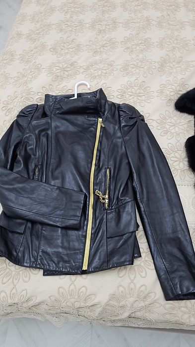 кожанный куртка и норка жакет