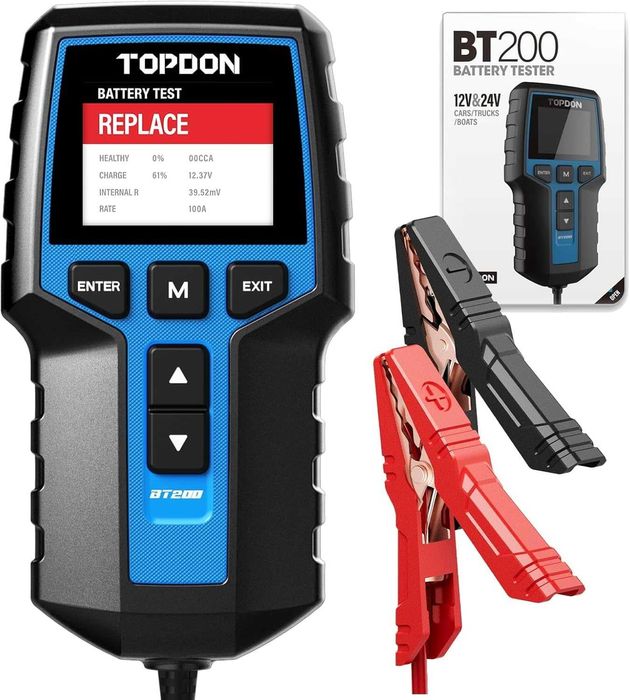 Професионален Тестер за автомобилни акумулатори TOPDON BT200