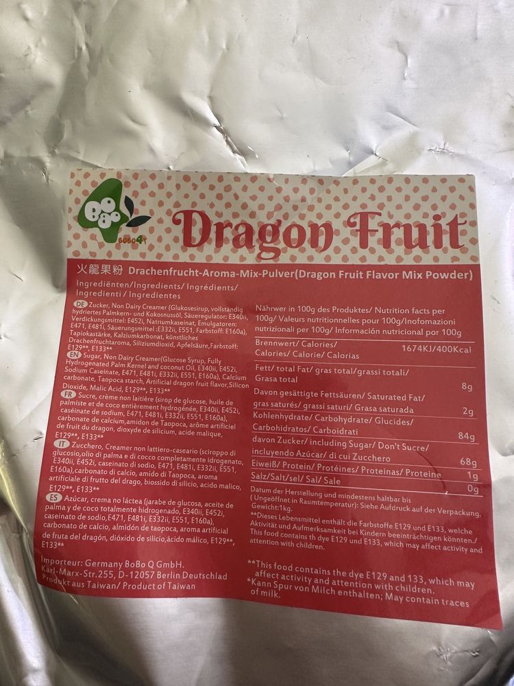 Pudra pulbere de fructul dragonului