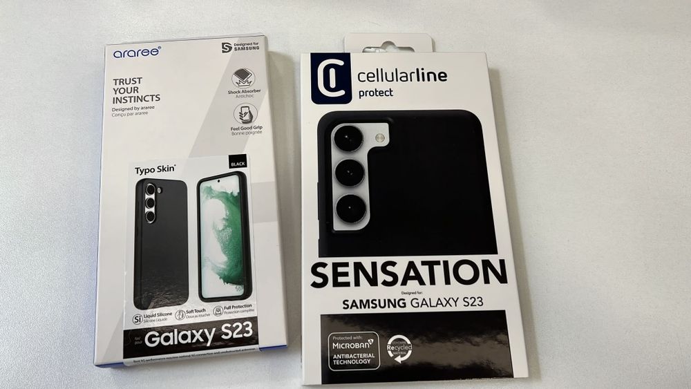 Husa Cover Cellularline Sensation Samsung Galaxy S23 Negru ANTIBacteri