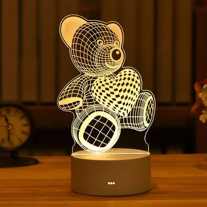 Уникални 3D LED нощни лампи.