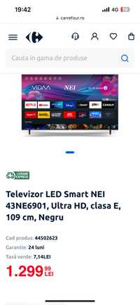 Oferta tv smart Nei 4k -5 buc noi  cu garantie.