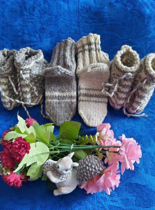 Вълнени чорапи от домашна вълна с тройна нишка на конеца 10 лв.