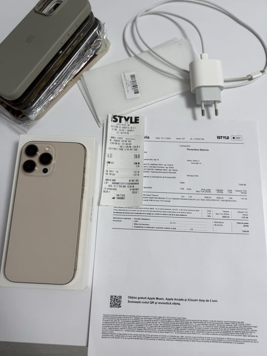 Telefon Apple iPhone 16 Pro Max, 256GB, 5G, Desert Titanium GARANTIE