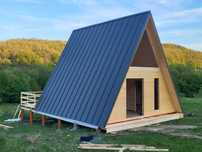 Cabana stil A-Frame si case din structura de lemn