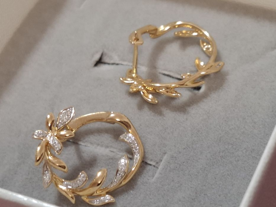 Cercei aur 14k diamante