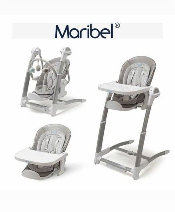 Maribel original Стульчик для кормления 3 в 1 шезлонг качелями