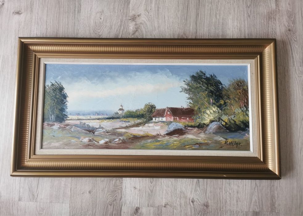 Антикварна картина на платно с маслени бои автор КАРЛ ХЕЛГО подписана