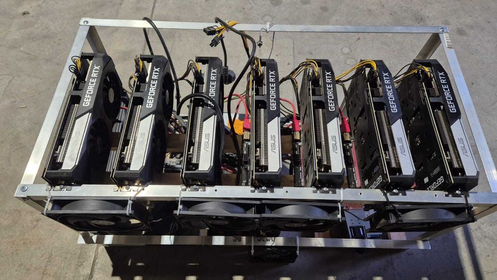 Rig Placa video AI 3060ti 8gb complet cu sursa si ventilatoare