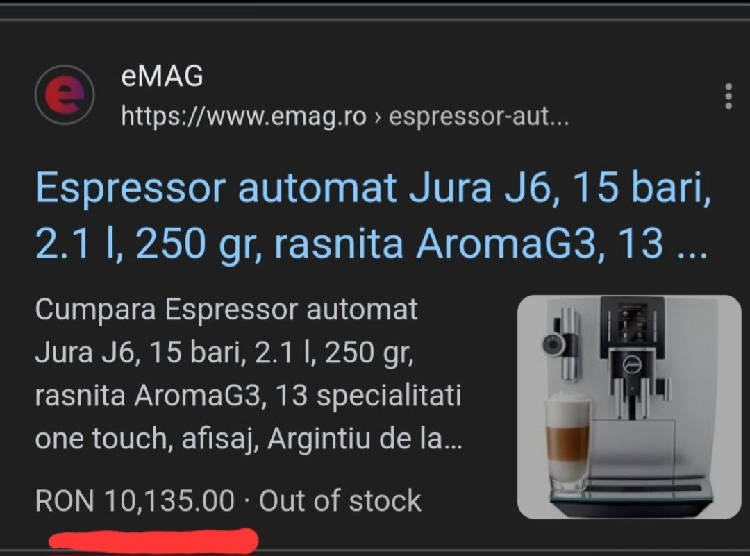 Jura j6 ( 3560 de bauturi preparate )