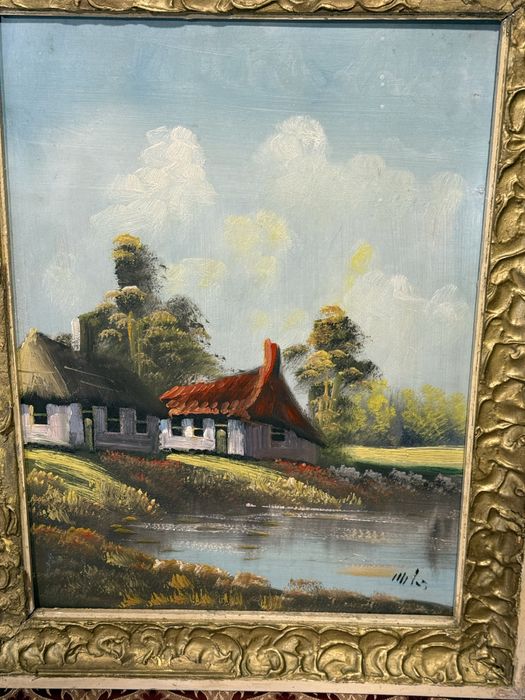 стара картина маслени бои на фазер с автор