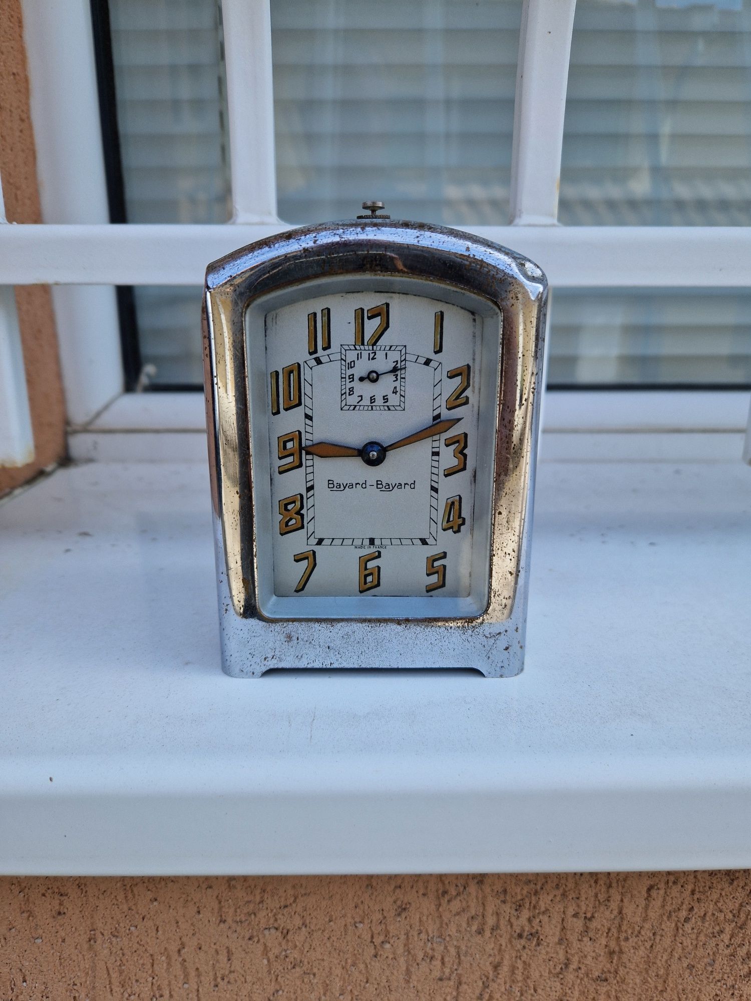 Art Deco- Рядък антикварен колекционерски френски будилник Bayard