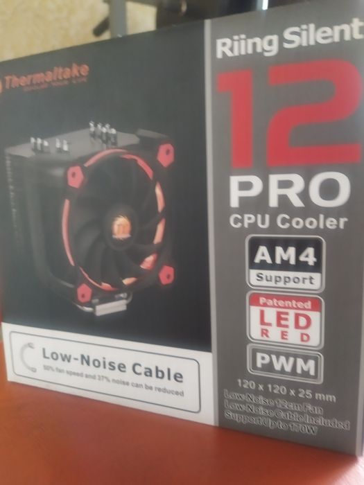 Кулер новый башенный (подсветкой) riing silent 12 pro red thermaltake