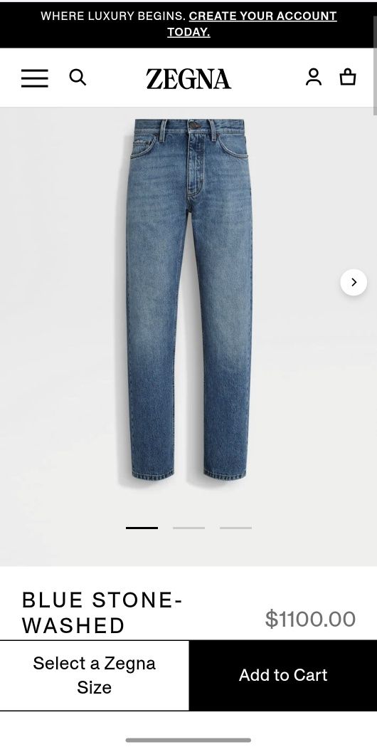 Vând jeans Ermegildo Zegna size 33