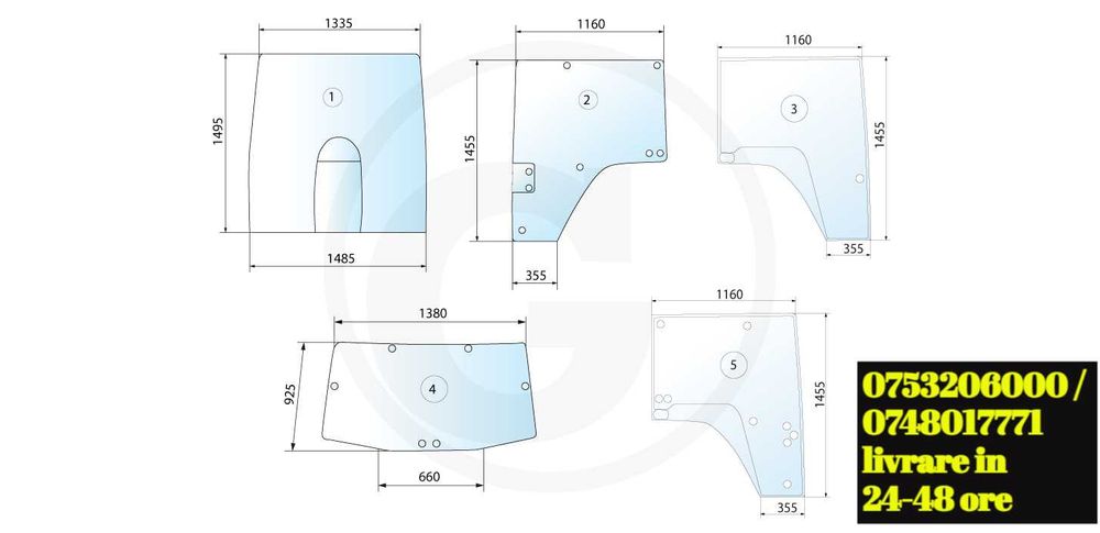 geam tractor John Deere