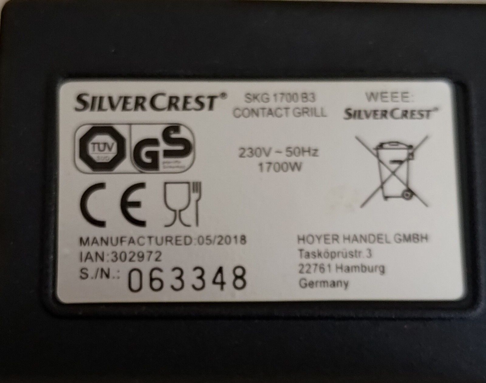 Grătar electric SilverCrest