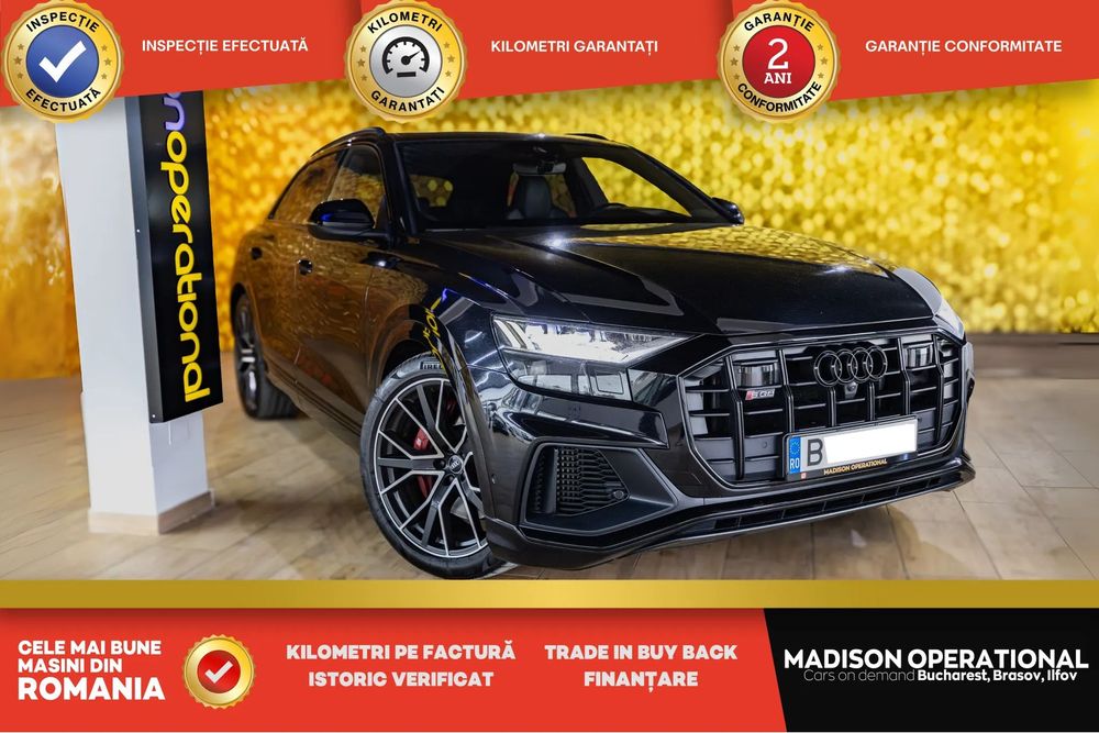 Audi SQ8 57k EUR+TVA 4.0 hybrid nightvision masaj perne ventilatie B&O webasto