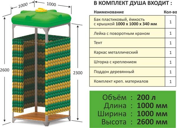 Летний душ, дачный душ. Готовый душ