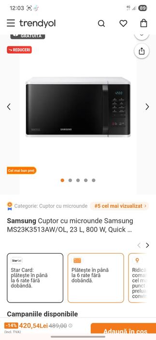 Vând cuptor microunde samsung