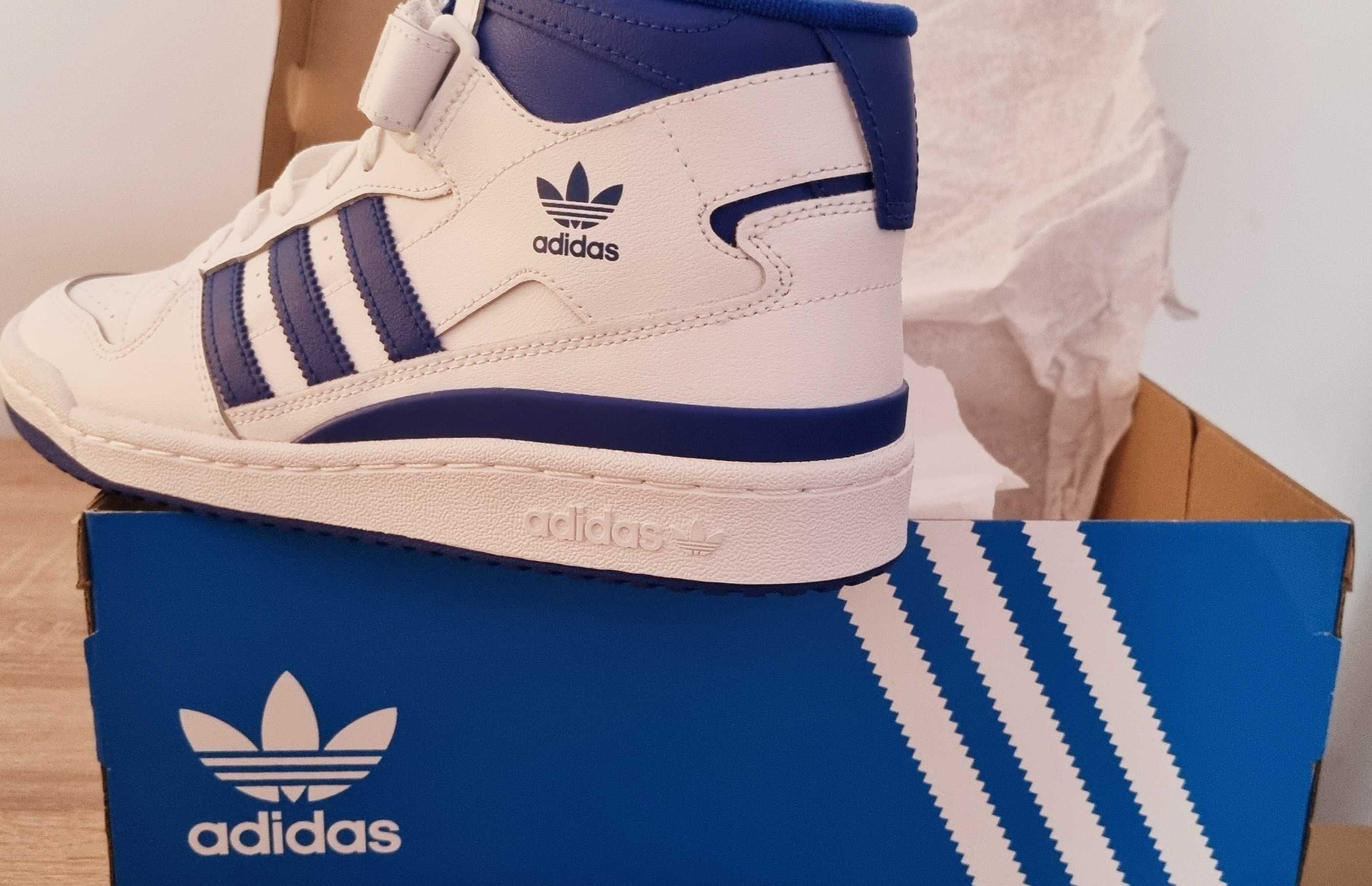 Adidas Mid,gheata,42,alb cu albastru