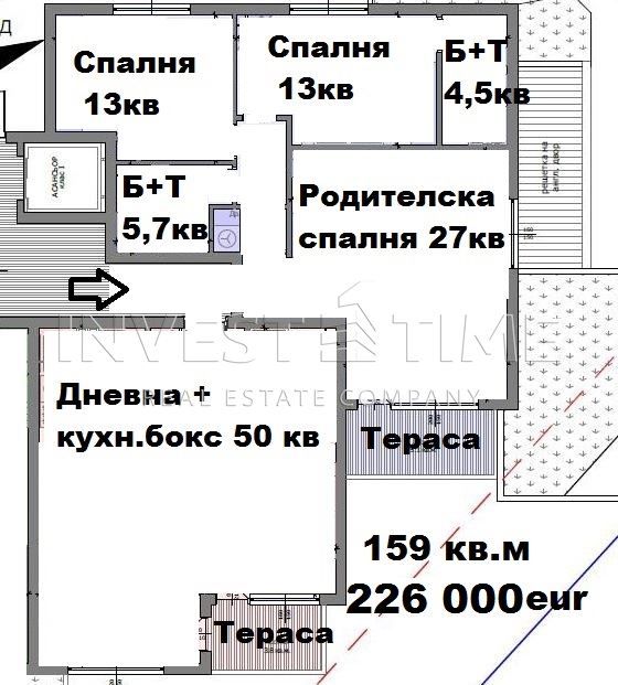 2-стаен в Варна-м-т Траката площ 159 цена 222500