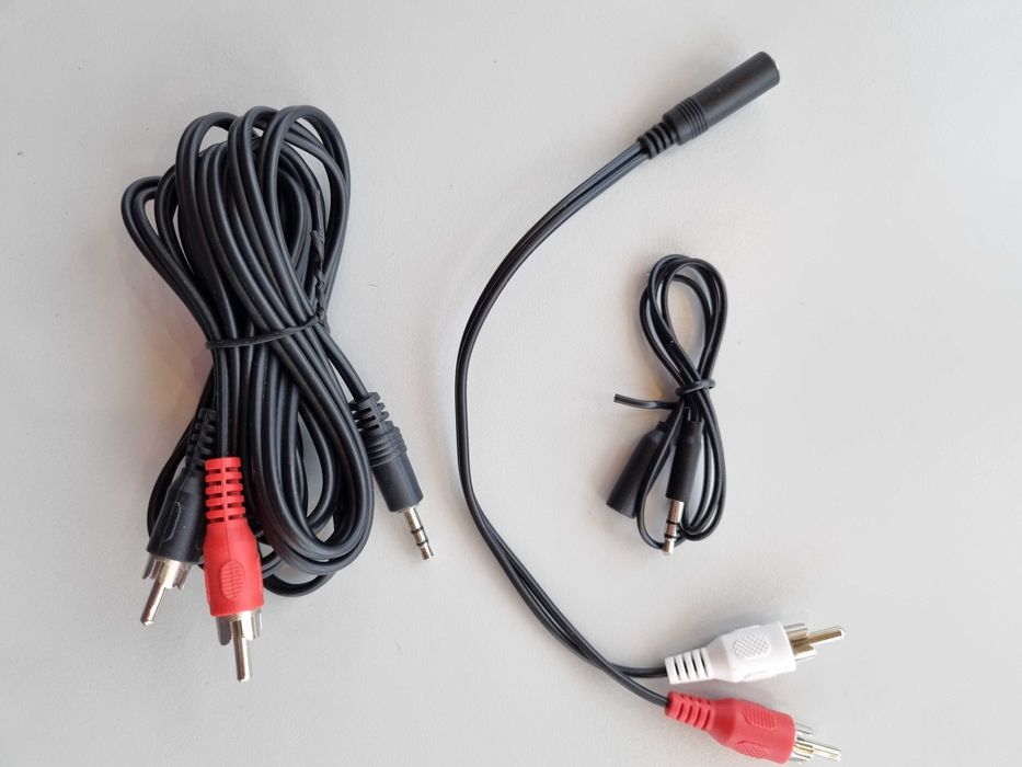 Adaptor jack la 2 rca, cabluri rca, jack, boxe