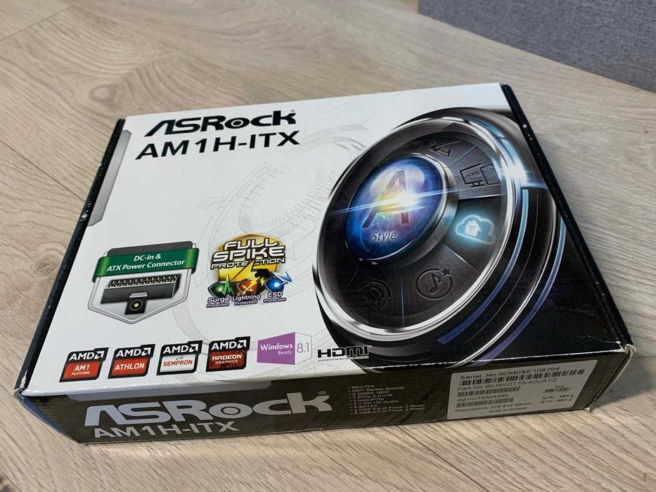 Placa de baza ASRock AM1H-ITX + Procesor AMD Athlon 5350 (APU)