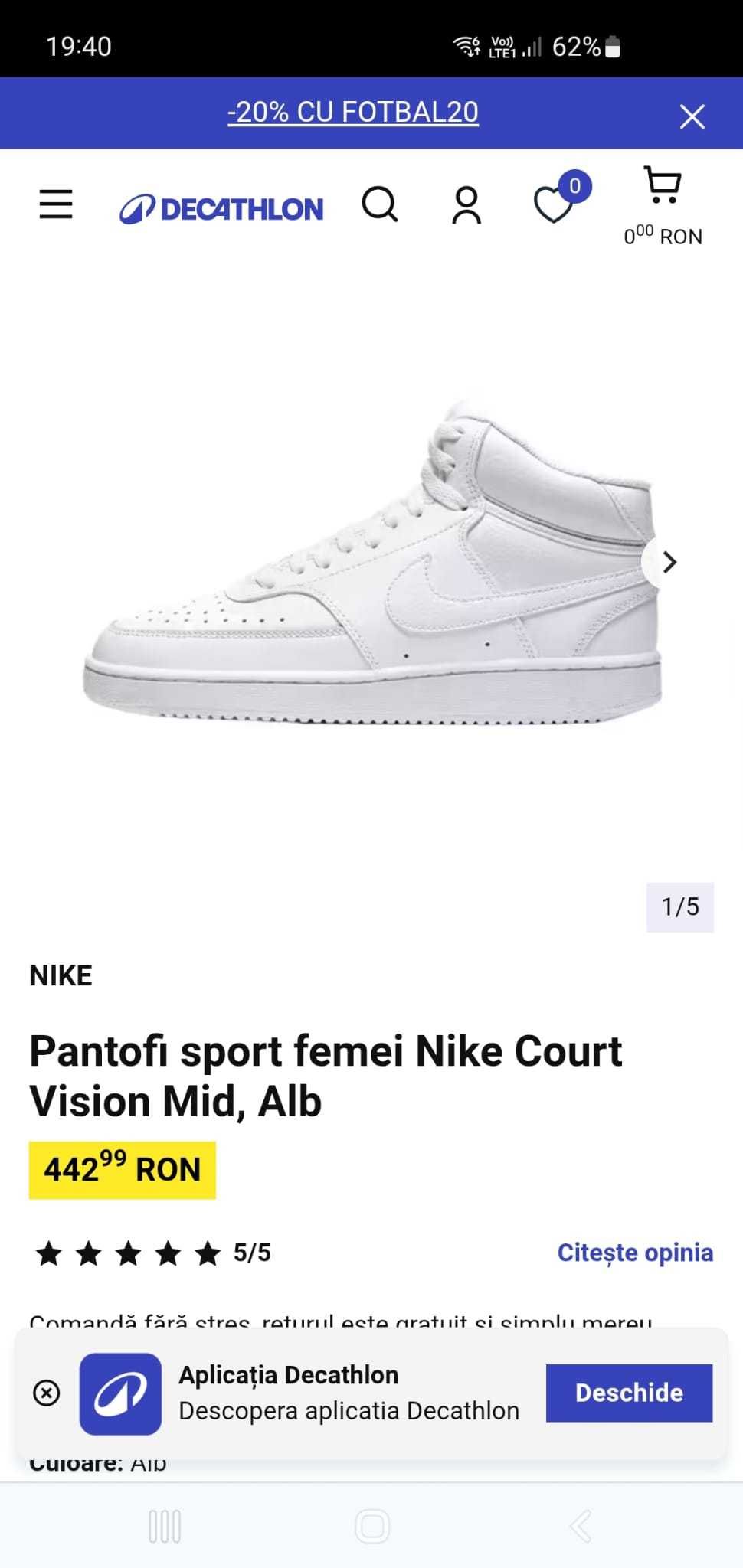 Nike Court Vision Mid NN masura 42 , 42.5 , 43 , 44 , 46 originali noi