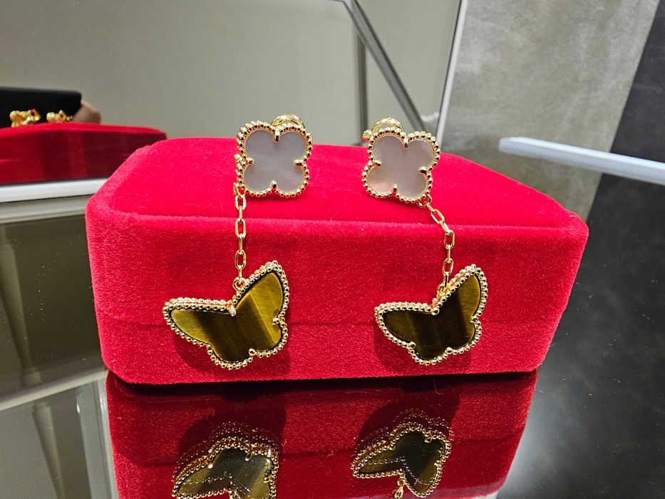 Van Cleef & Arpels VCA 2 Butterfly Clover Lucky Alhambra Дамски Обеци