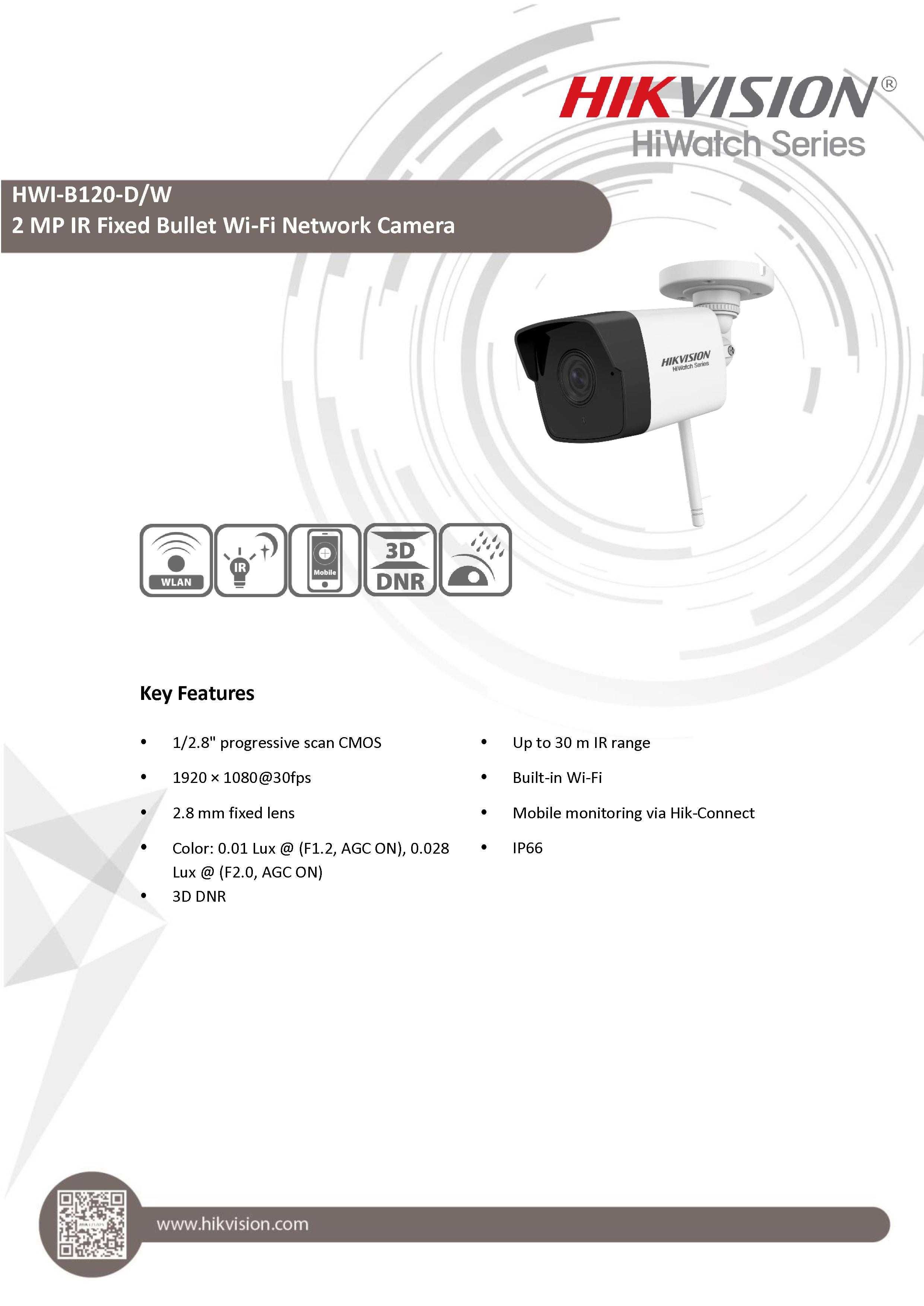Android TV Wi-Fi Камера Смартфон Сензор Движение Hikvision B120H-DWD