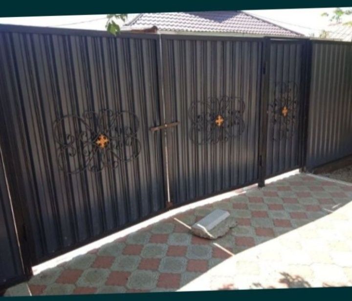 ,навесы заборы ,,ворота,и калитка ,кровля жесткая