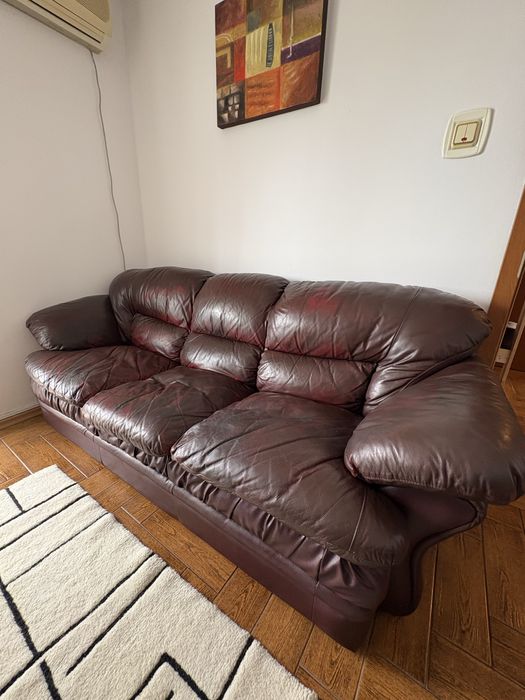 Set canapea si fotolii piele naturala