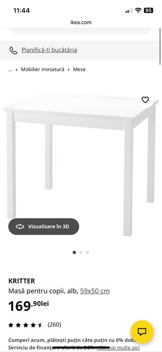 Masuta si scaun copii Ikea