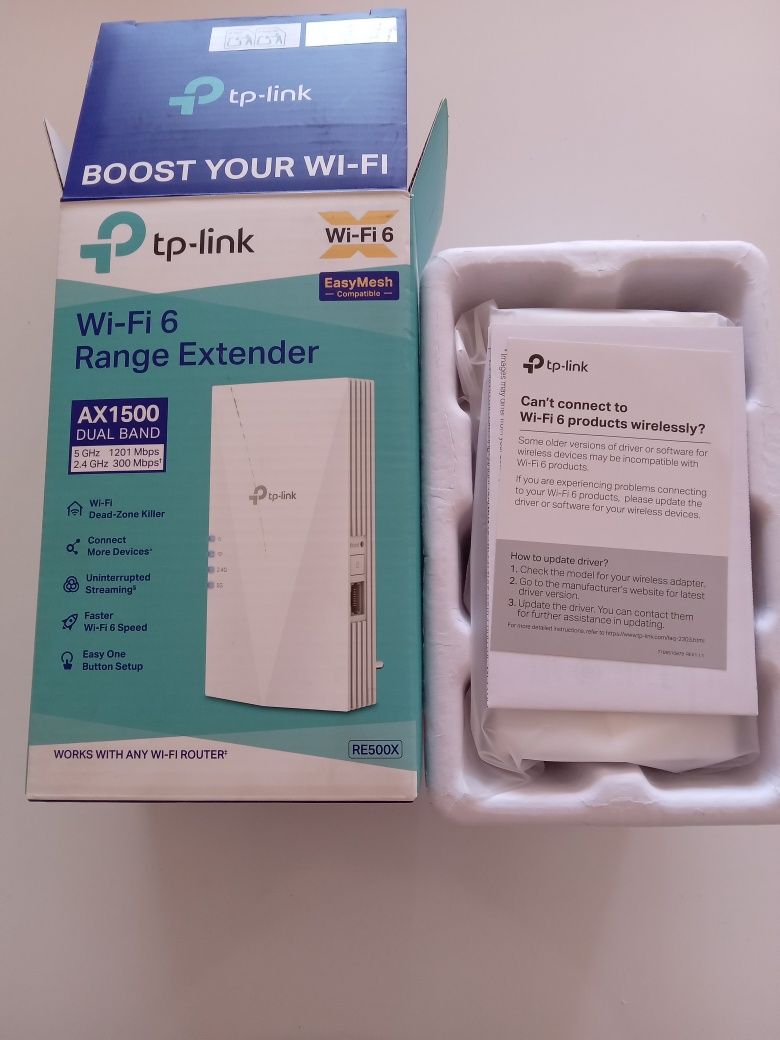 TP-Link RE500X AX1500 Wi-Fi 6 Range Extender / Усилвател на сигнал