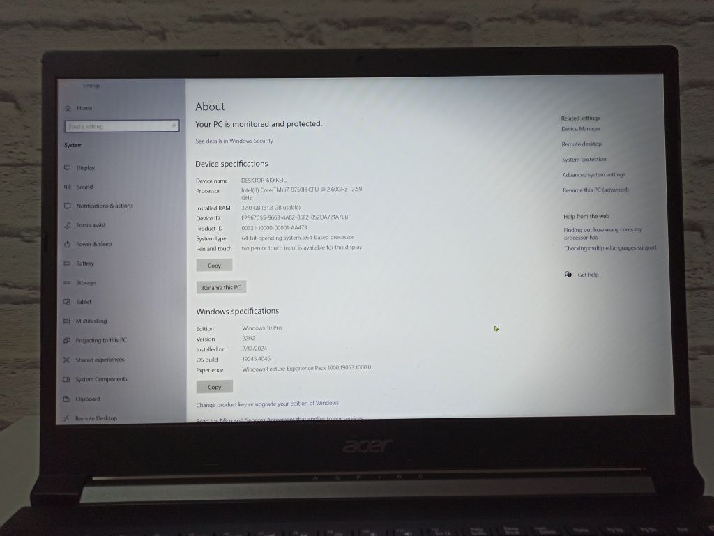 Лаптоп Acer Aspire 7 A715-74G