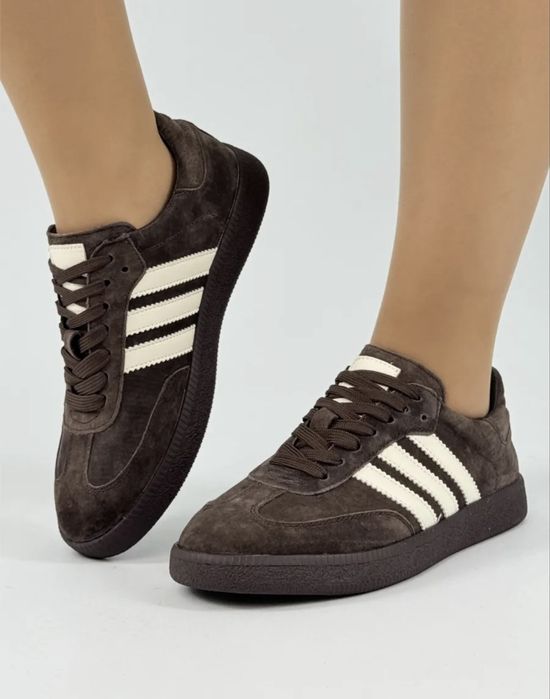 Новые кеды, коричневый. Натуральная кожа.