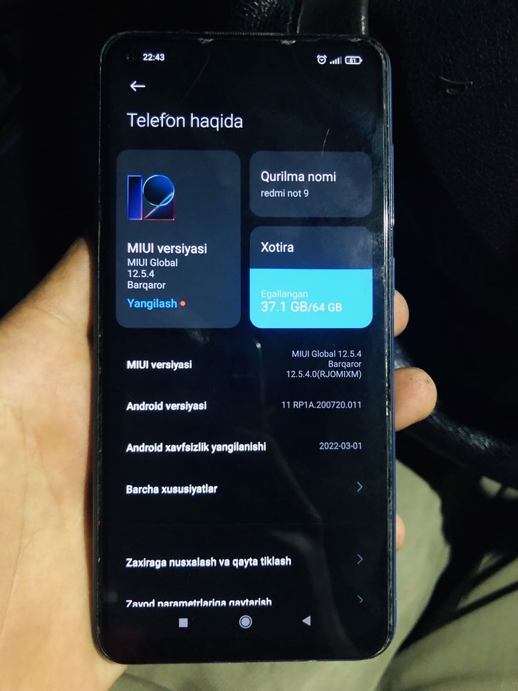 Redmi note 9 sotiladi