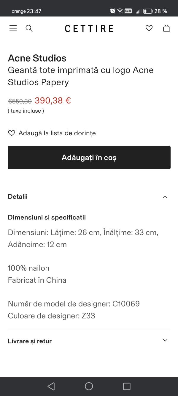 Geantă Acne Studio