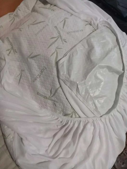 Нов бамбуков непромокаем протектор с ластик за матрак 160/200 см